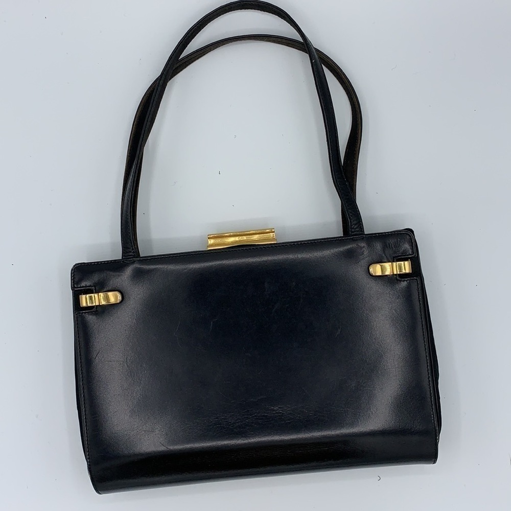 Gucci | Vintage 3 Way Convertible 60’s Black Leather Day to Evening Bag & Clutch